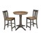 International Concepts Round 30 in Rd Ped Gathering Ht Table, 2 San Remo Stools, Hickory/Coal, 30 in W, 30 in L, 35.9 in H K45-30RT-27B-S102-2 - alternate 1